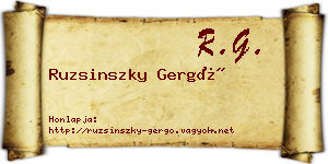 Ruzsinszky Gergő névjegykártya