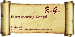 Ruzsinszky Gergő névjegykártya