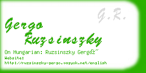 gergo ruzsinszky business card